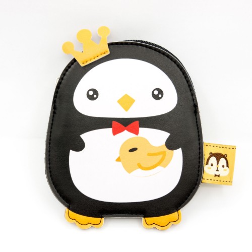 可愛企鵝Kily人造皮革零錢包連證件套及伸縮扣 - G008SQB
