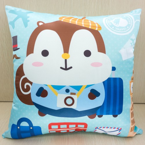 Squly 靠墊/咕臣/軟墊/抱枕 (藍背景旅遊)