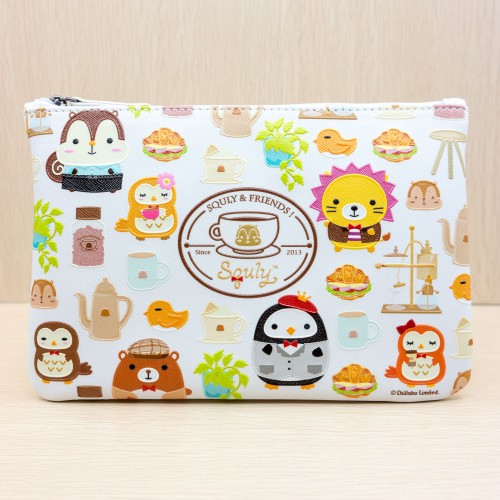 仿皮革拉鏈小袋（咖啡店元素） - F002SQB