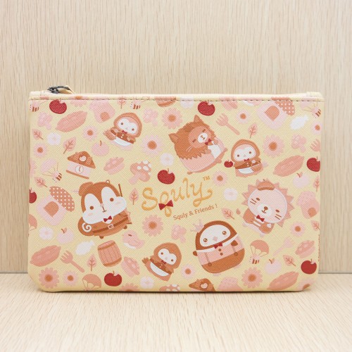 仿皮革拉鏈小袋 (小紅帽圖案)