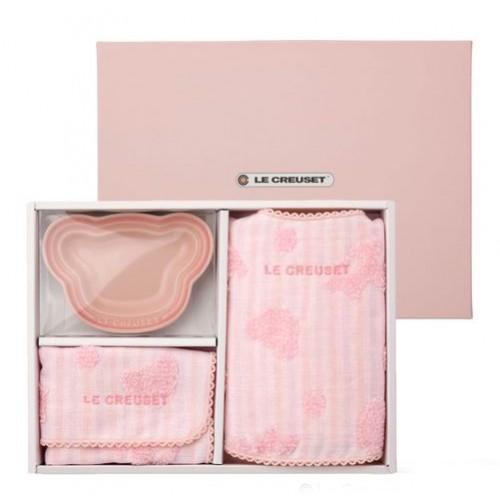 【Le Creuset baby】日系寶寶用餐套裝禮盒(粉紅)