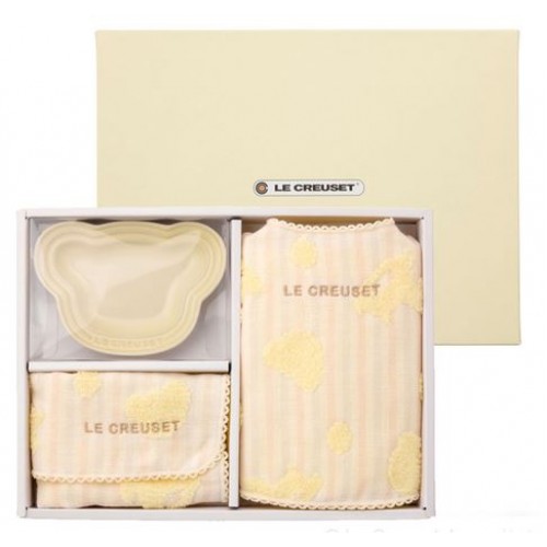 【Le Creuset baby】日系寶寶用餐套裝禮盒(淡黃色)