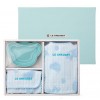 【Le Creuset baby】日系寶寶用餐套裝禮盒(粉藍)